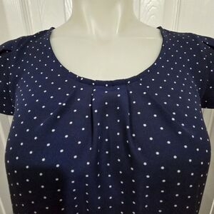 DNA Couture Navy Polka Dot Blouse